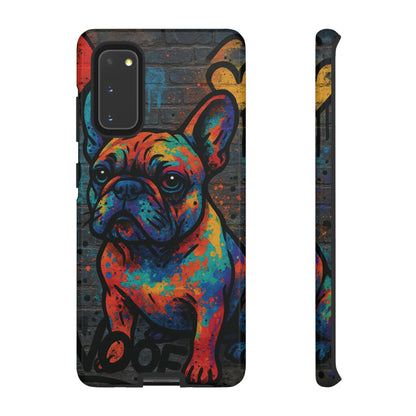 „Urban Woof – etui na telefon z motywem graffiti i psa w stylu street art”