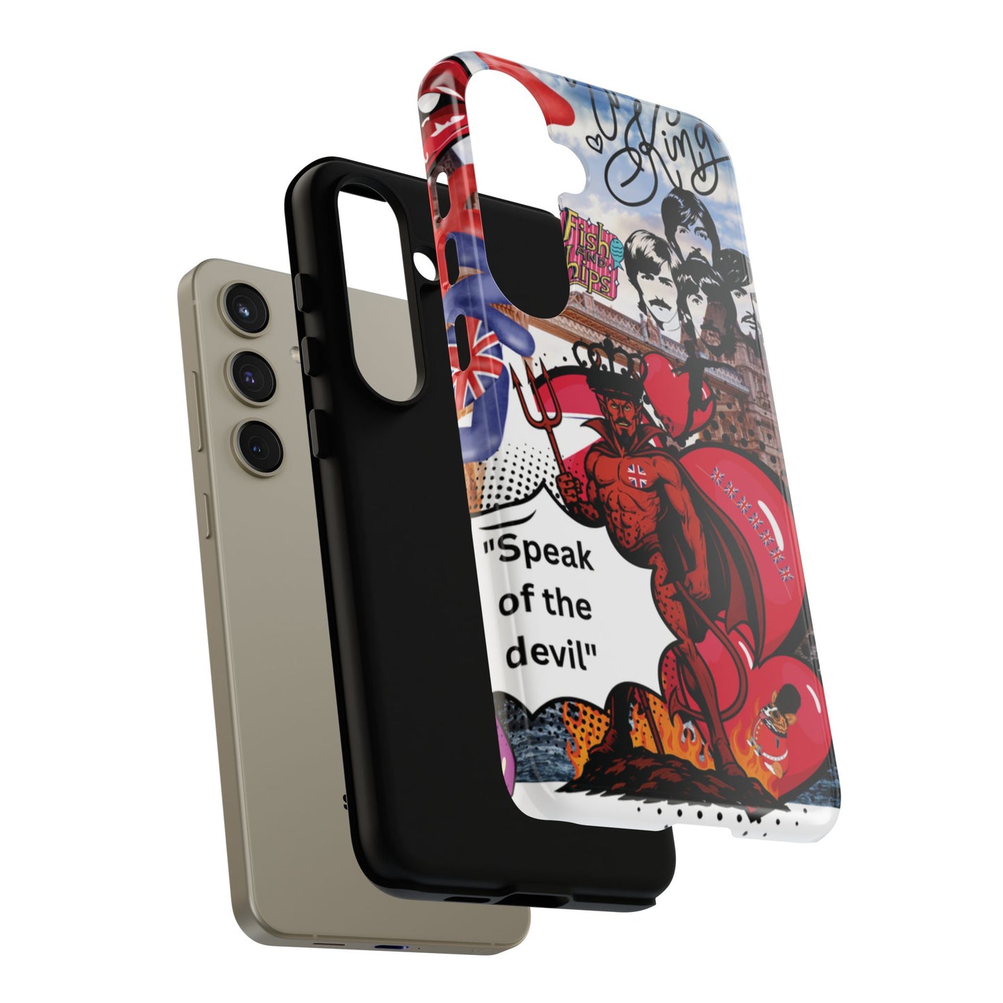 “Speak of the Devil” – Britpop meets Prince of Hell Phone Case