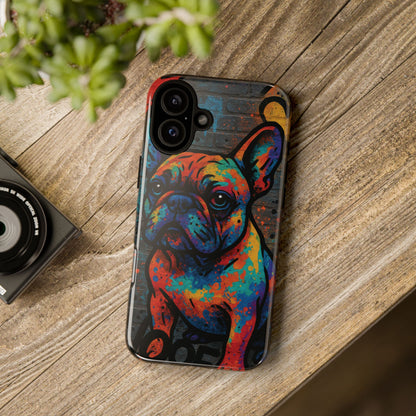 „Urban Woof – etui na telefon z motywem graffiti i psa w stylu street art”