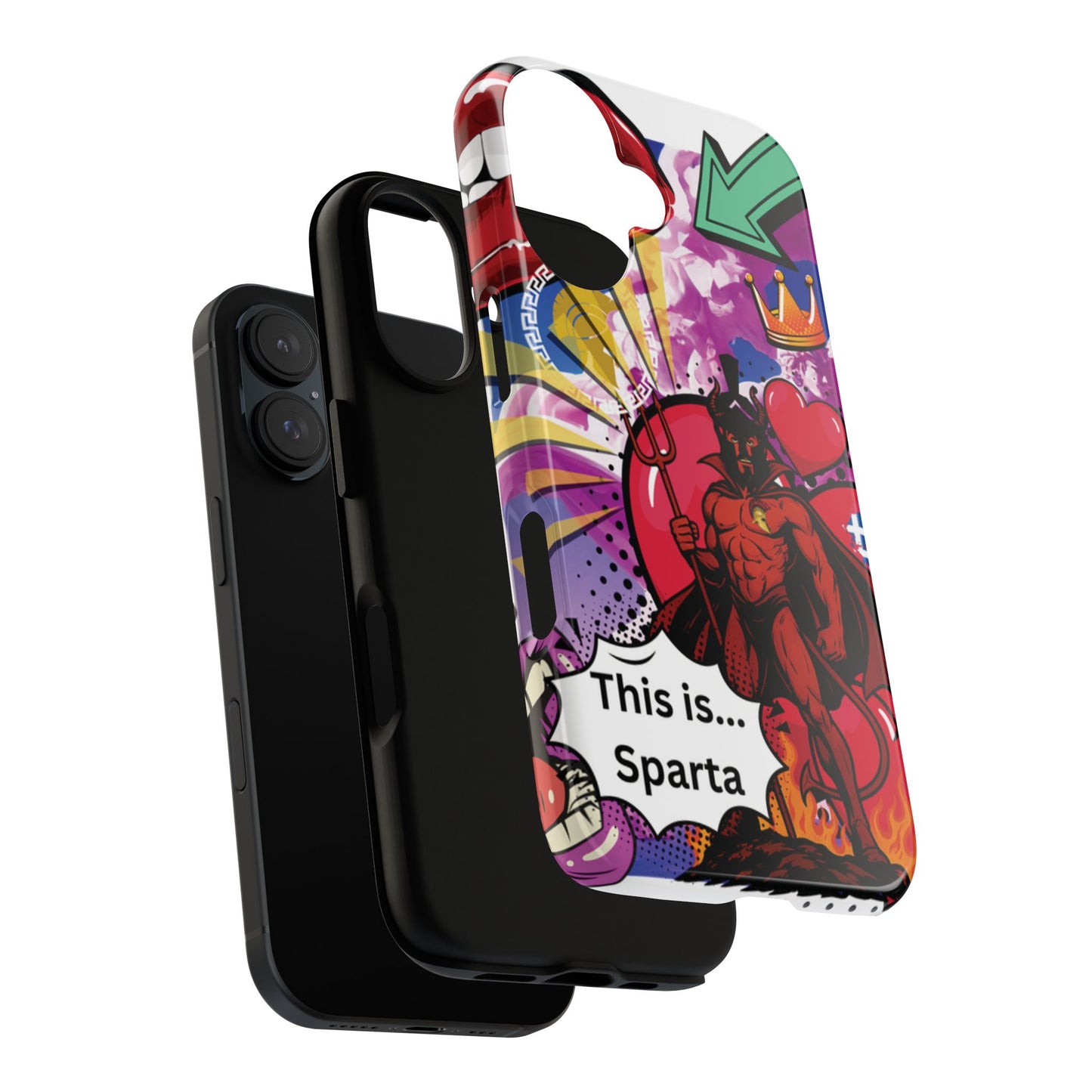 🔥 „To jest Sparta!” – Etui na telefon Pop Art Devil