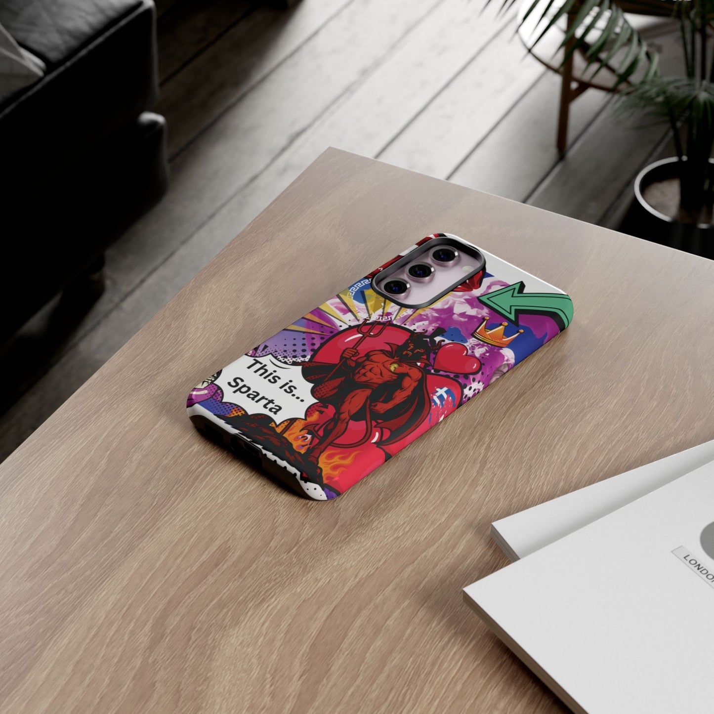 🔥 „To jest Sparta!” – Etui na telefon Pop Art Devil