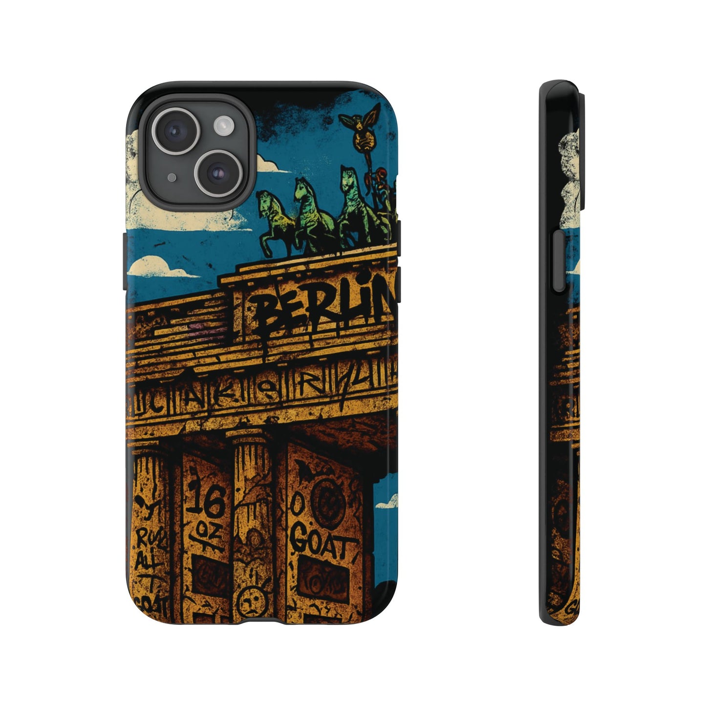 „Berlin Raw – Etui na telefon w stylu ulicznym z Bramą Brandenburską w stylu graffiti”