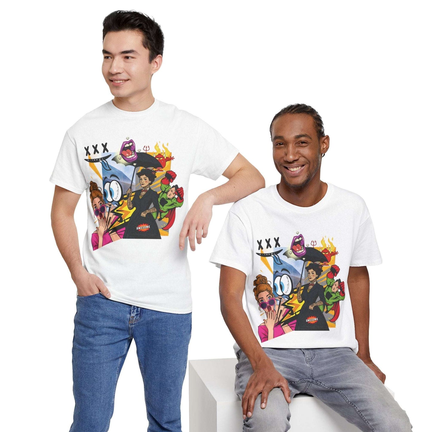 "Cartoon Chaos – Pop-Art T-Shirt Explosion"