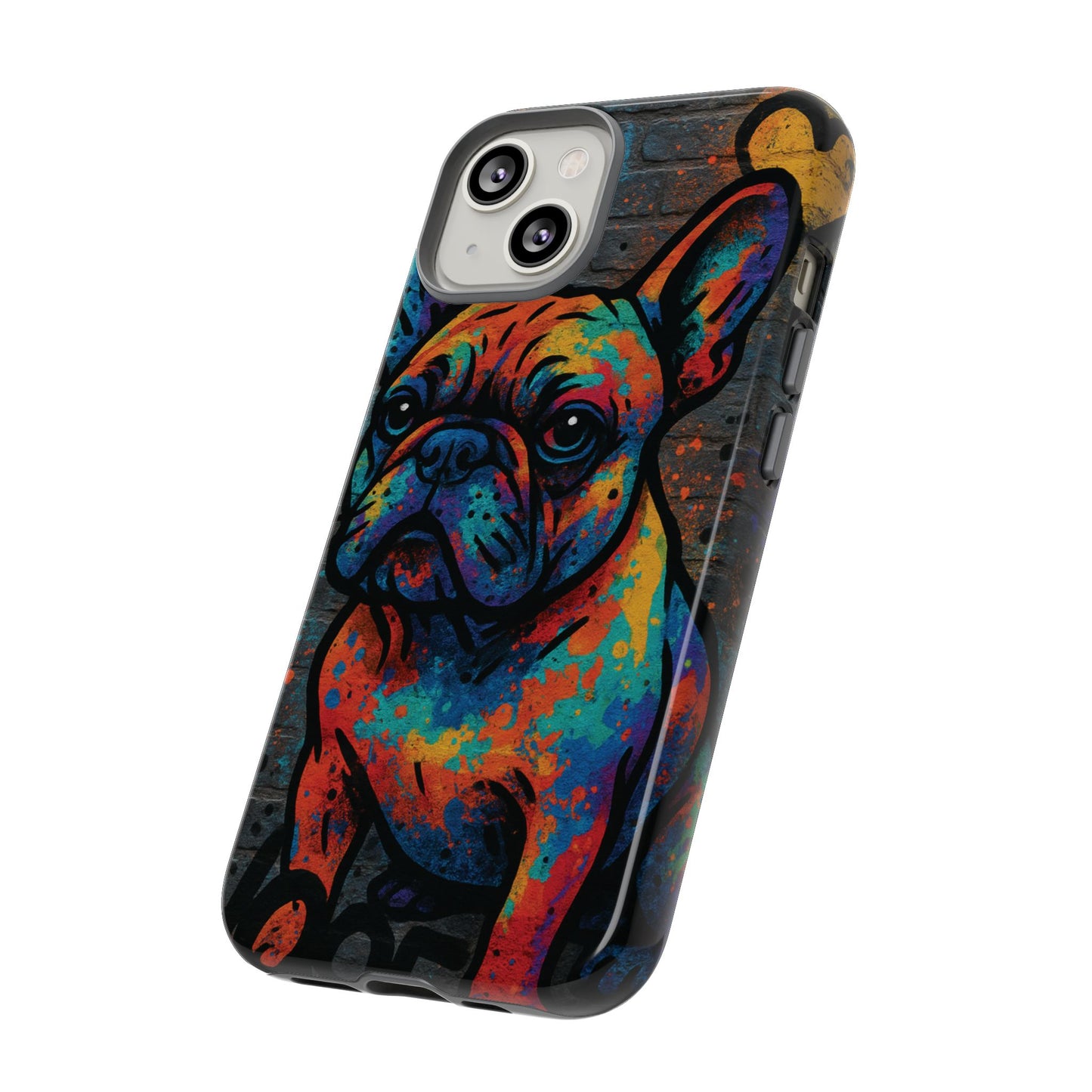 „Urban Woof – etui na telefon z motywem graffiti i psa w stylu street art”