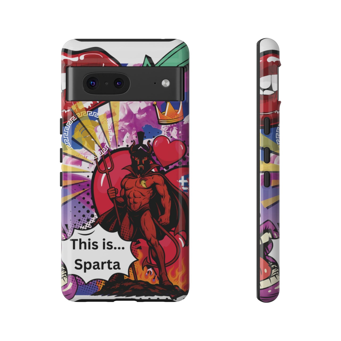 🔥 „To jest Sparta!” – Etui na telefon Pop Art Devil