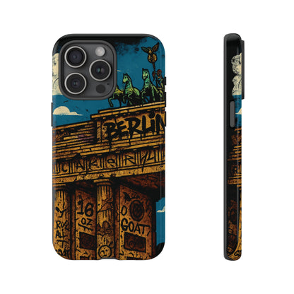 „Berlin Raw – Etui na telefon w stylu ulicznym z Bramą Brandenburską w stylu graffiti”