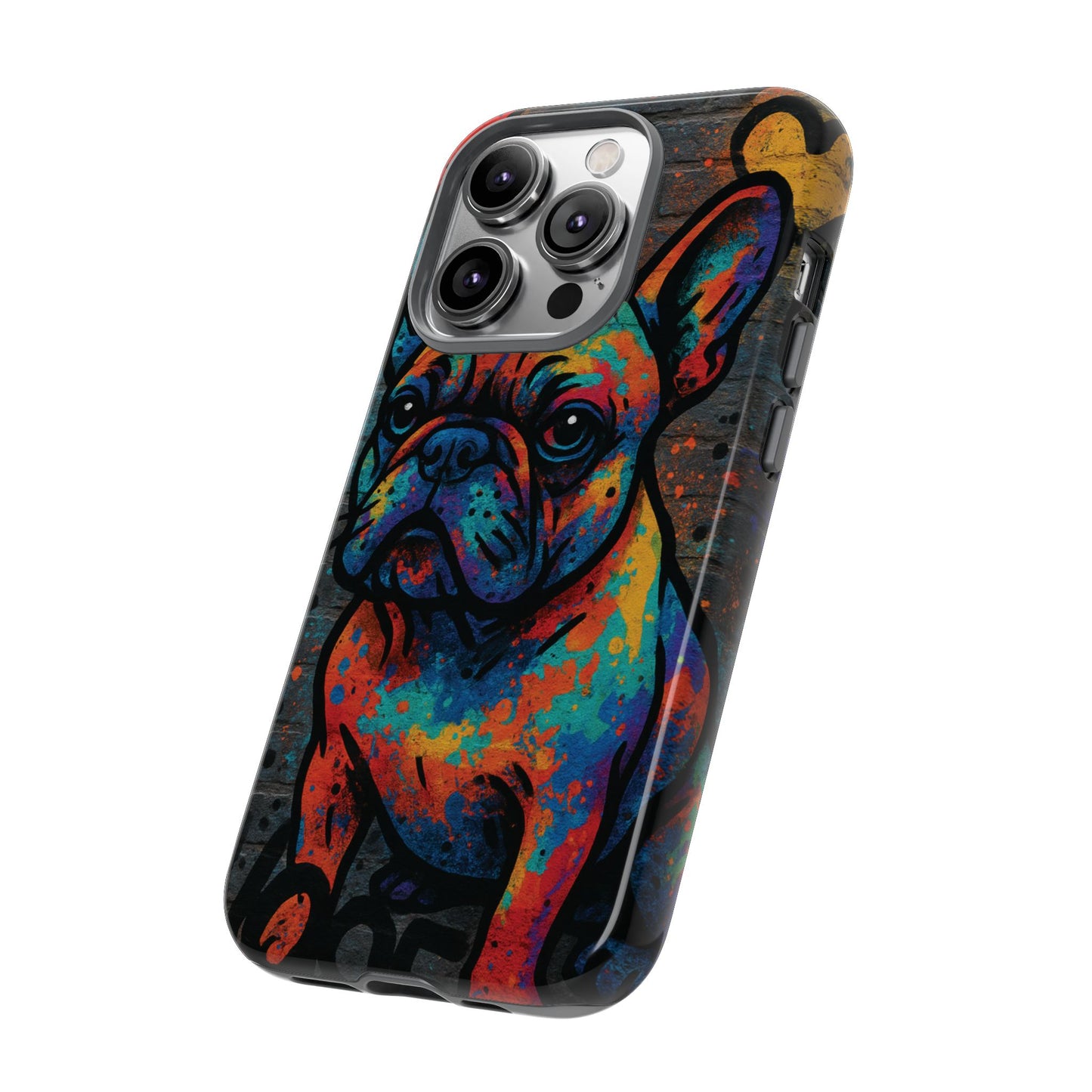 „Urban Woof – etui na telefon z motywem graffiti i psa w stylu street art”