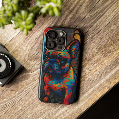 „Urban Woof – etui na telefon z motywem graffiti i psa w stylu street art”