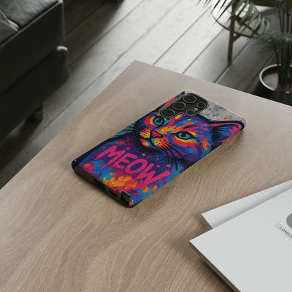„Meow Madness – etui na telefon z motywem graffiti i kotem w stylu street art”