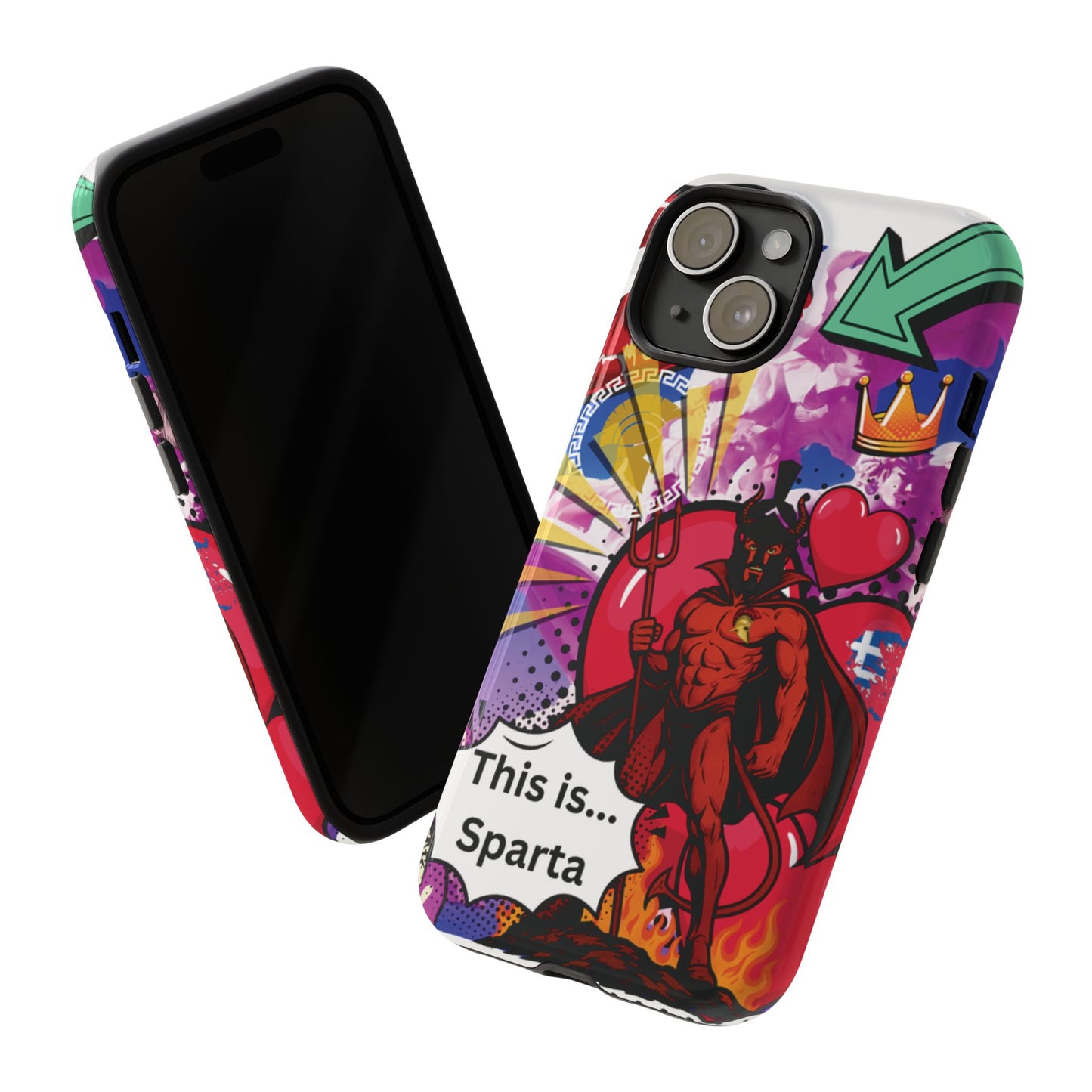 🔥 „To jest Sparta!” – Etui na telefon Pop Art Devil