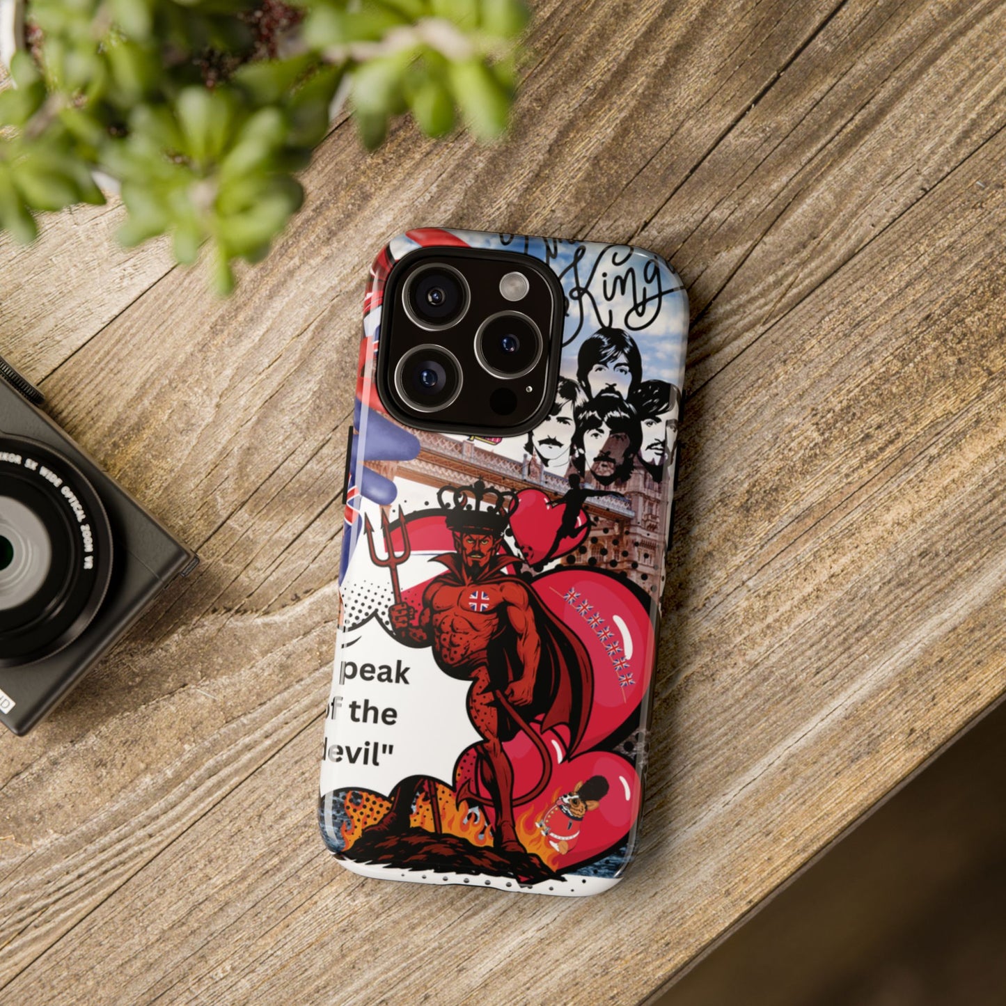 “Speak of the Devil” – Britpop meets Prince of Hell Phone Case