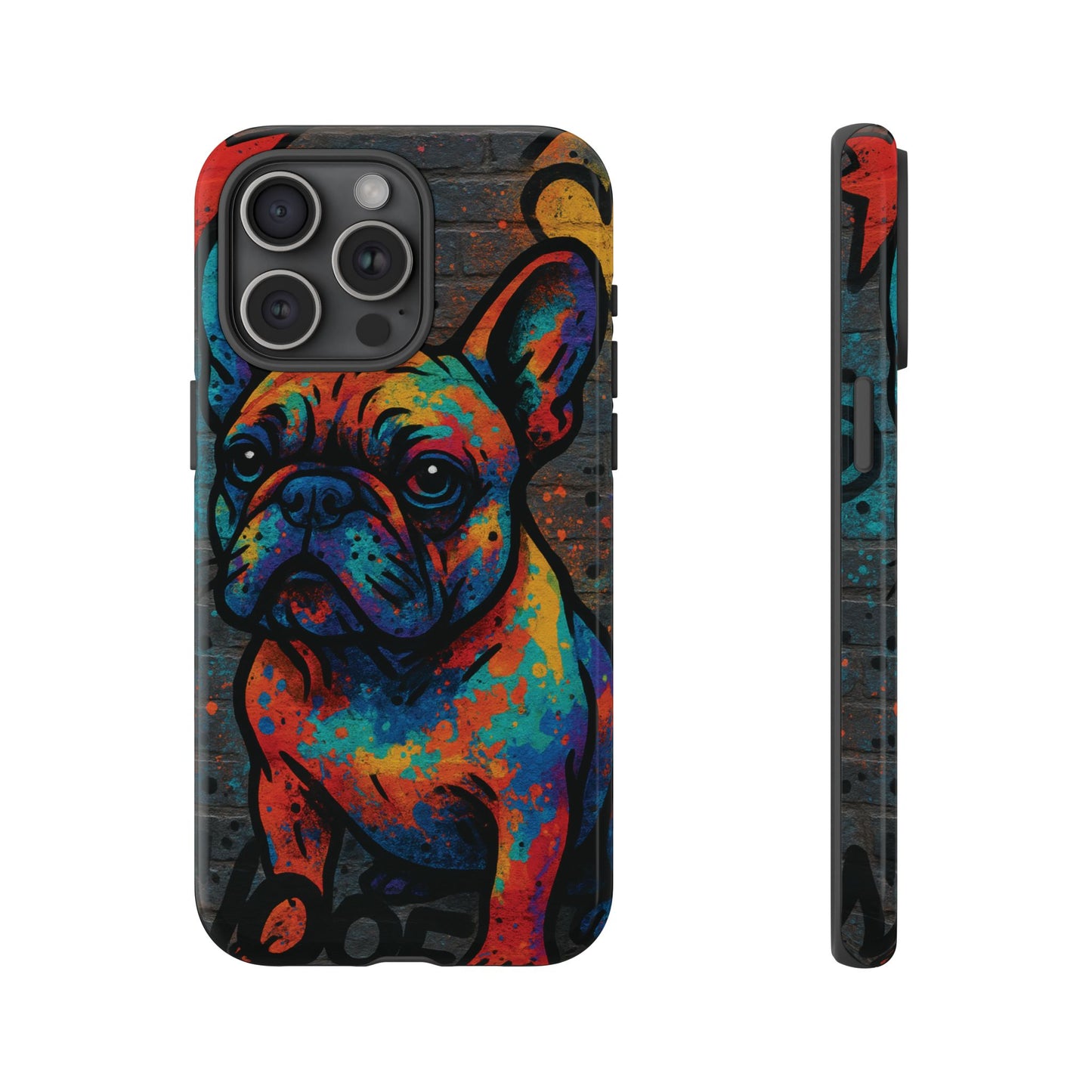 „Urban Woof – etui na telefon z motywem graffiti i psa w stylu street art”