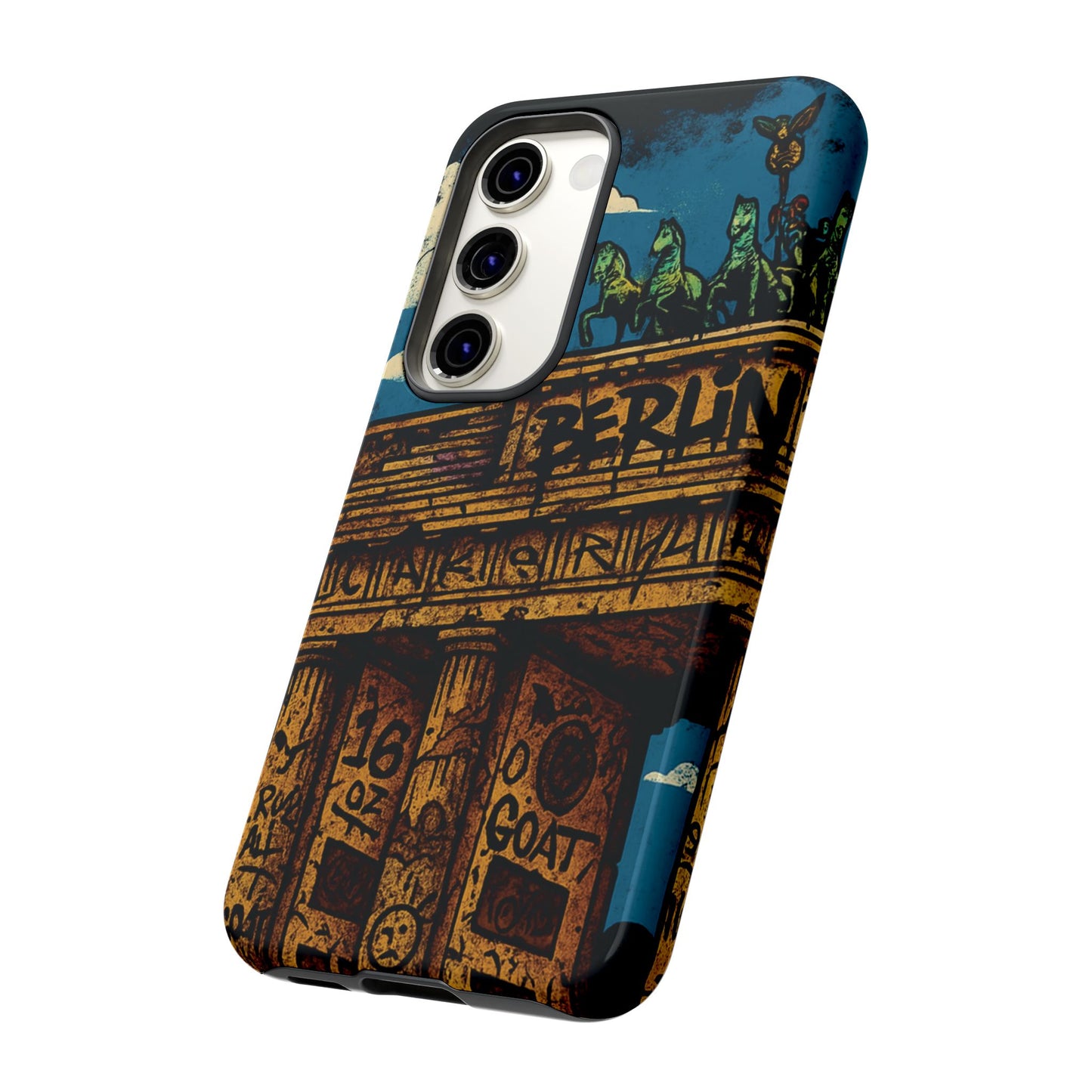 „Berlin Raw – Etui na telefon w stylu ulicznym z Bramą Brandenburską w stylu graffiti”