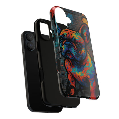 „Urban Woof – etui na telefon z motywem graffiti i psa w stylu street art”