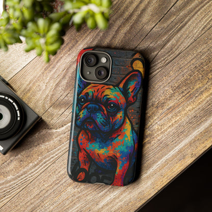 „Urban Woof – etui na telefon z motywem graffiti i psa w stylu street art”