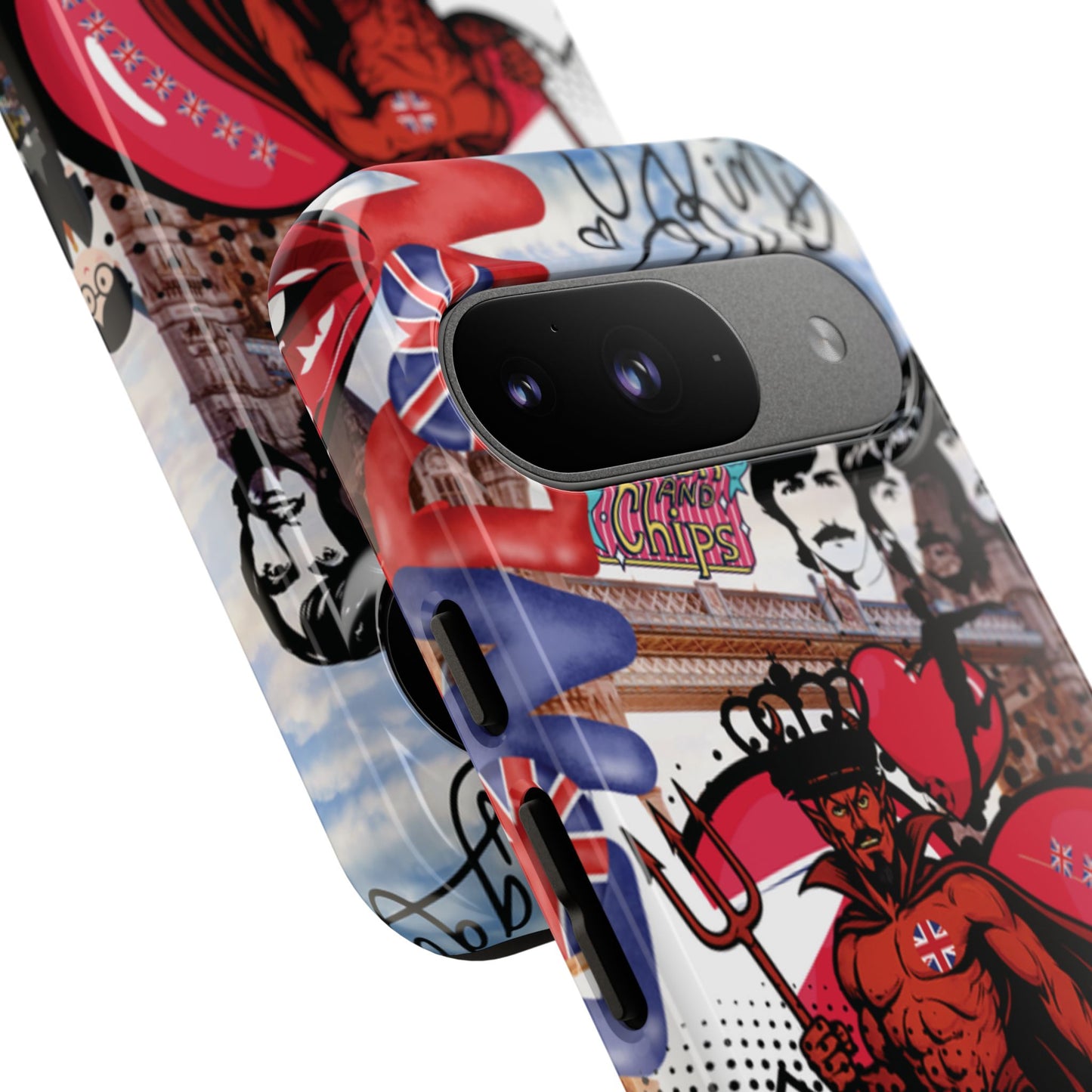 “Speak of the Devil” – Britpop meets Prince of Hell Phone Case