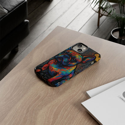 „Urban Woof – etui na telefon z motywem graffiti i psa w stylu street art”