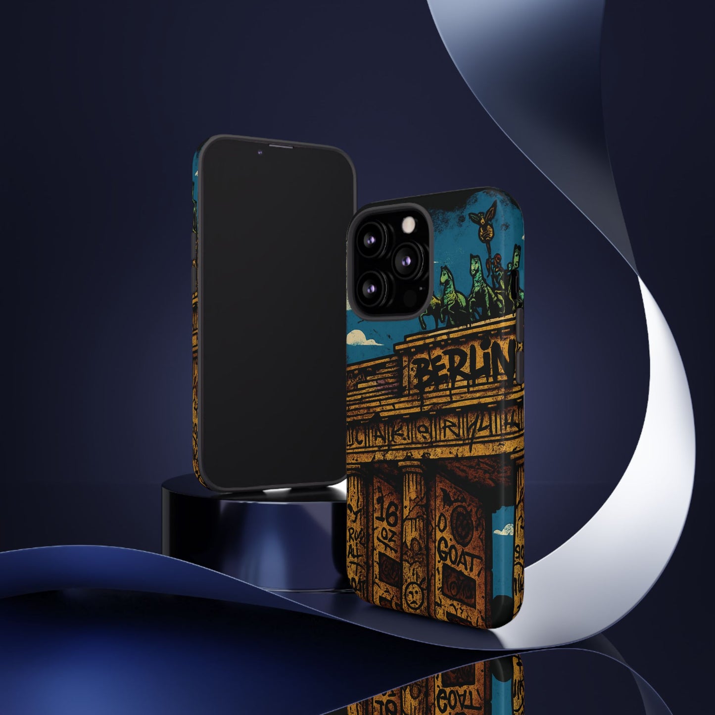 „Berlin Raw – Etui na telefon w stylu ulicznym z Bramą Brandenburską w stylu graffiti”
