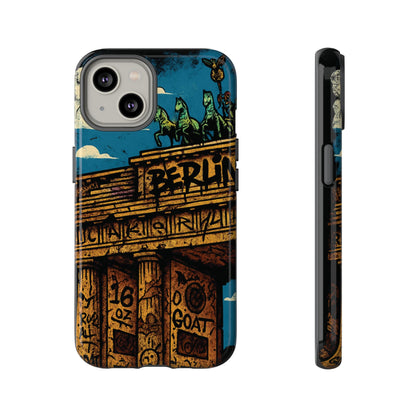 „Berlin Raw – Etui na telefon w stylu ulicznym z Bramą Brandenburską w stylu graffiti”