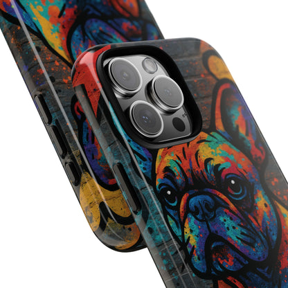 „Urban Woof – etui na telefon z motywem graffiti i psa w stylu street art”