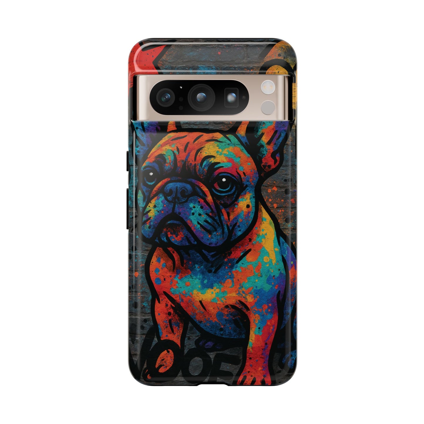 „Urban Woof – etui na telefon z motywem graffiti i psa w stylu street art”