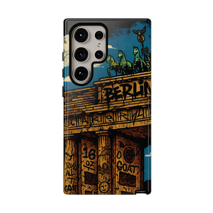 „Berlin Raw – Etui na telefon w stylu ulicznym z Bramą Brandenburską w stylu graffiti”