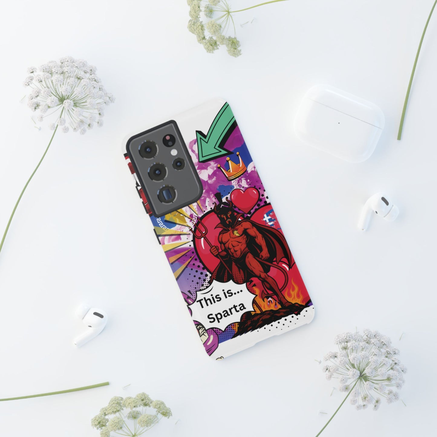 🔥 „To jest Sparta!” – Etui na telefon Pop Art Devil
