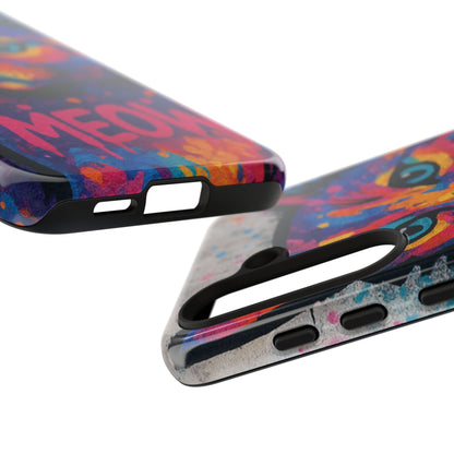 „Meow Madness – etui na telefon z motywem graffiti i kotem w stylu street art”