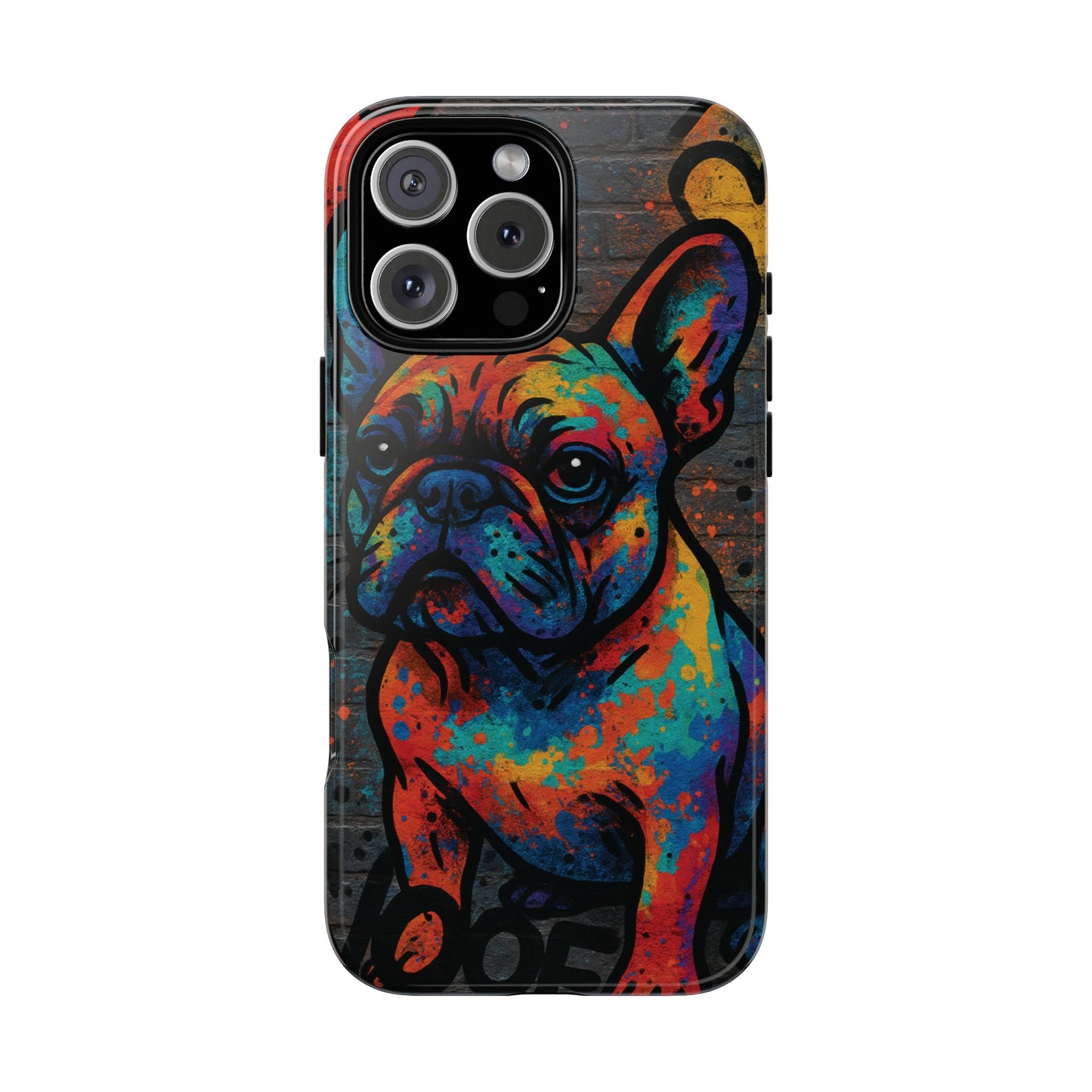 „Urban Woof – etui na telefon z motywem graffiti i psa w stylu street art”