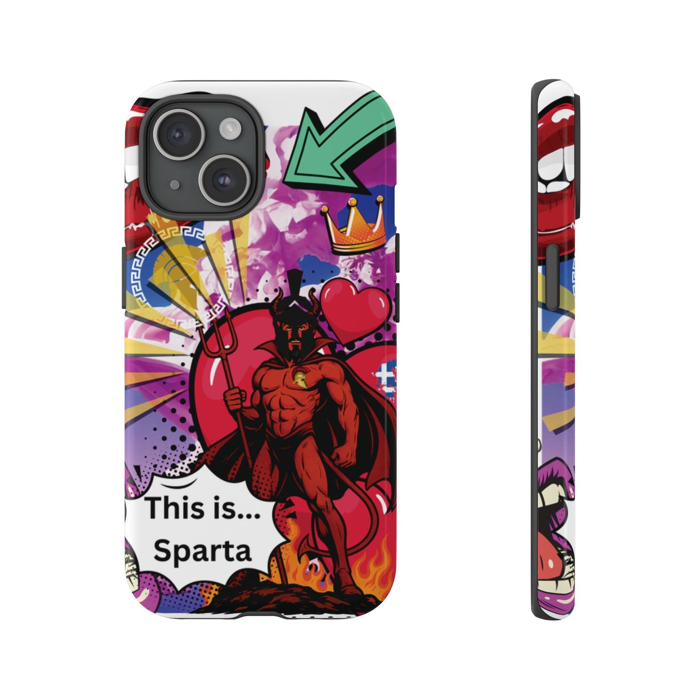 🔥 „To jest Sparta!” – Etui na telefon Pop Art Devil