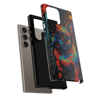 „Urban Woof – etui na telefon z motywem graffiti i psa w stylu street art”
