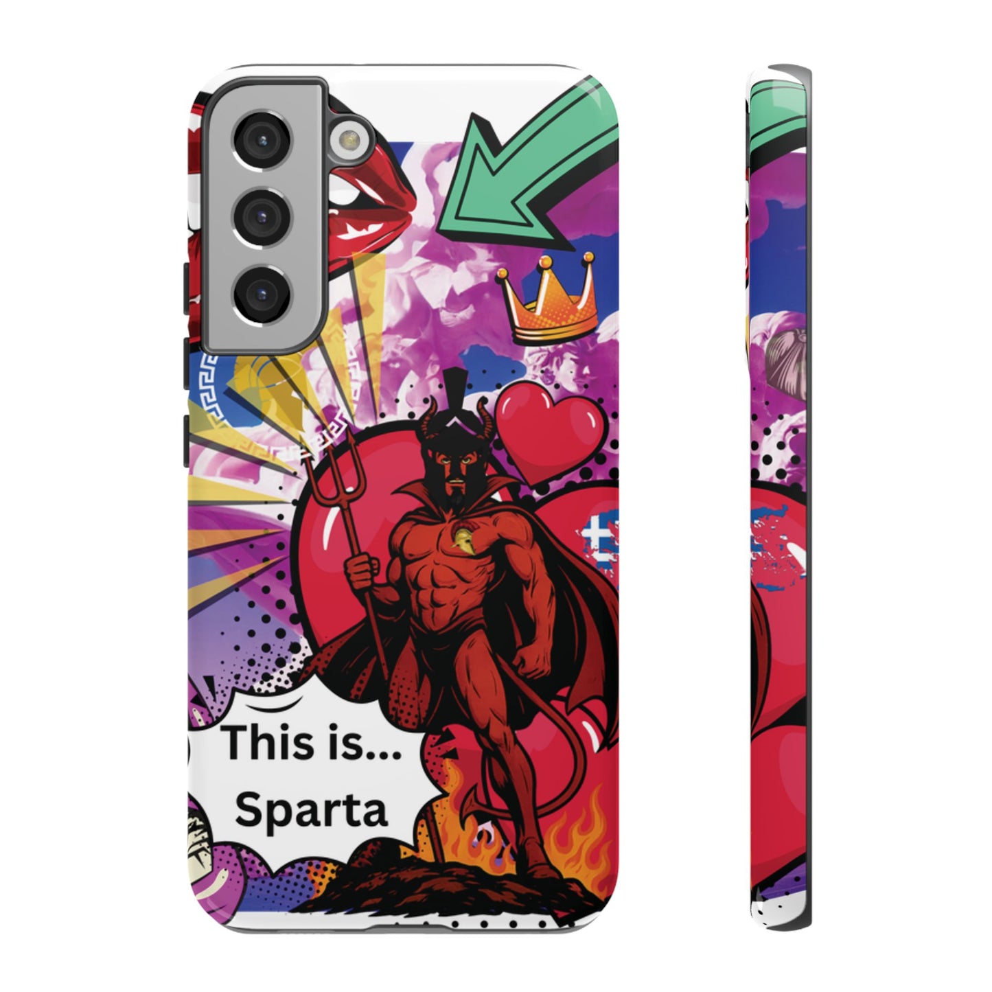 🔥 „To jest Sparta!” – Etui na telefon Pop Art Devil