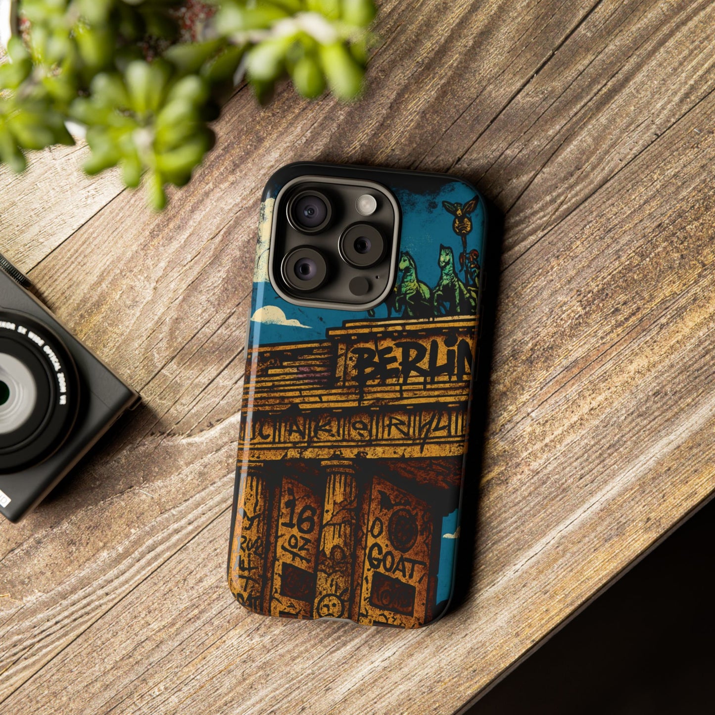 „Berlin Raw – Etui na telefon w stylu ulicznym z Bramą Brandenburską w stylu graffiti”