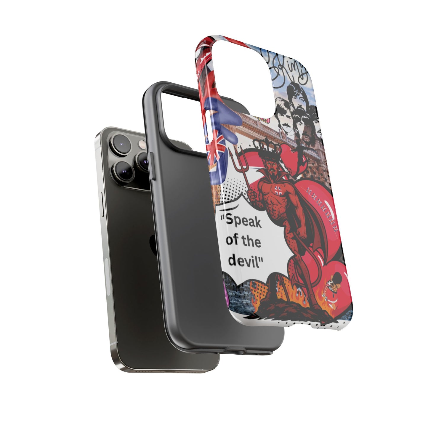 “Speak of the Devil” – Britpop meets Prince of Hell Phone Case