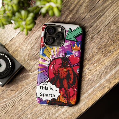 🔥 „To jest Sparta!” – Etui na telefon Pop Art Devil