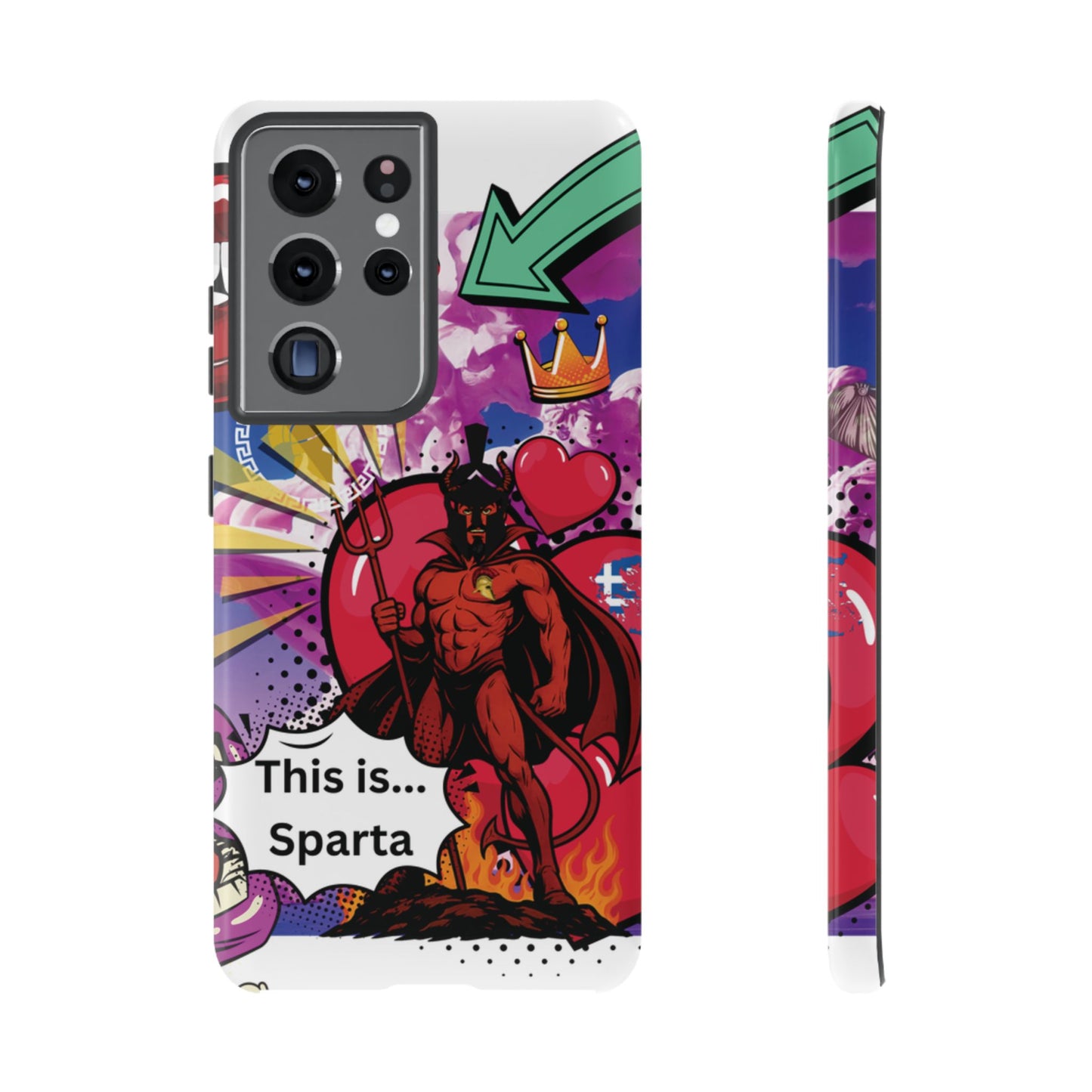 🔥 „To jest Sparta!” – Etui na telefon Pop Art Devil