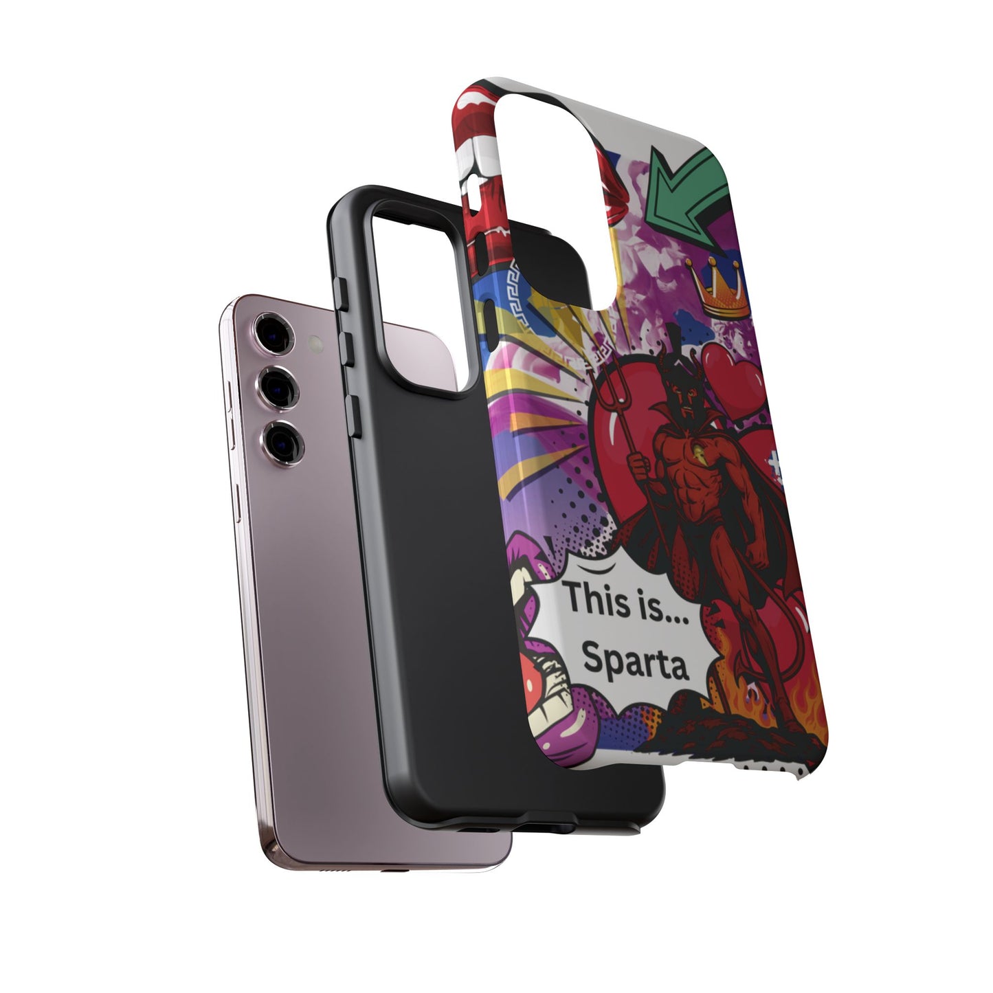 🔥 „To jest Sparta!” – Etui na telefon Pop Art Devil