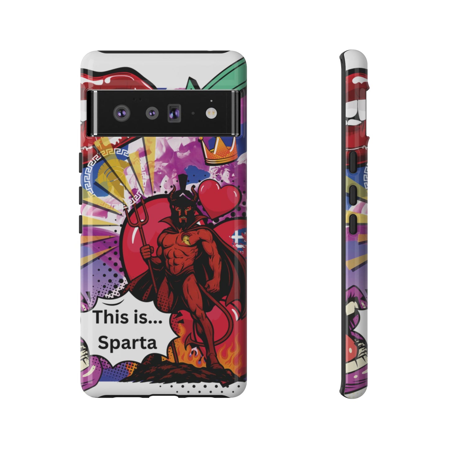 🔥 „To jest Sparta!” – Etui na telefon Pop Art Devil