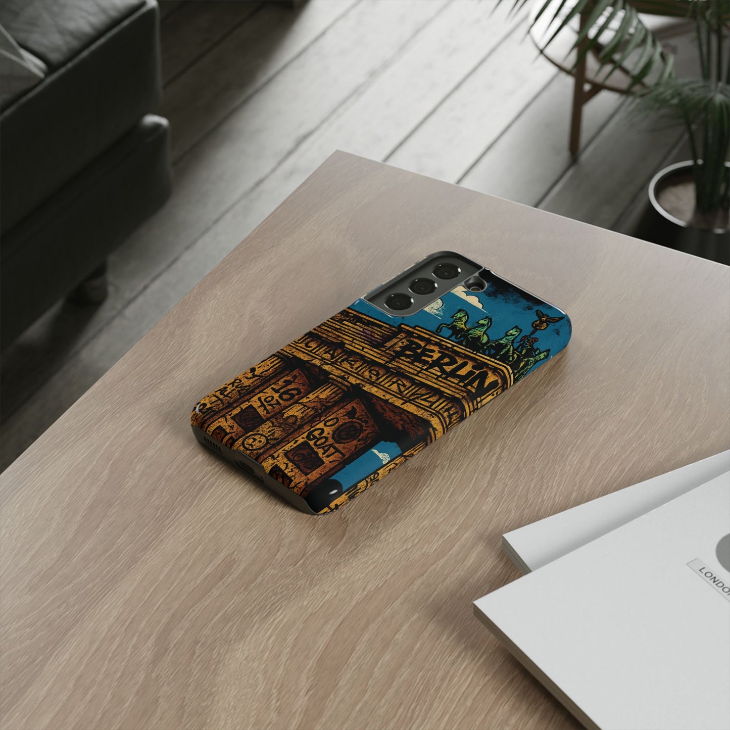 „Berlin Raw – Etui na telefon w stylu ulicznym z Bramą Brandenburską w stylu graffiti”