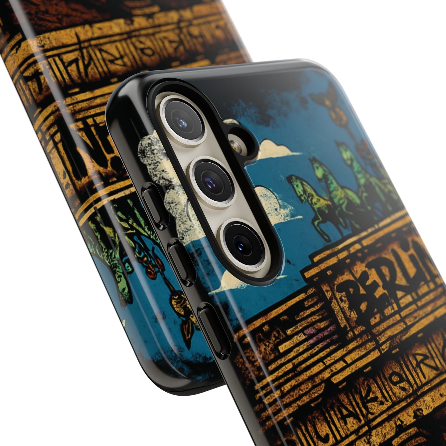 „Berlin Raw – Etui na telefon w stylu ulicznym z Bramą Brandenburską w stylu graffiti”