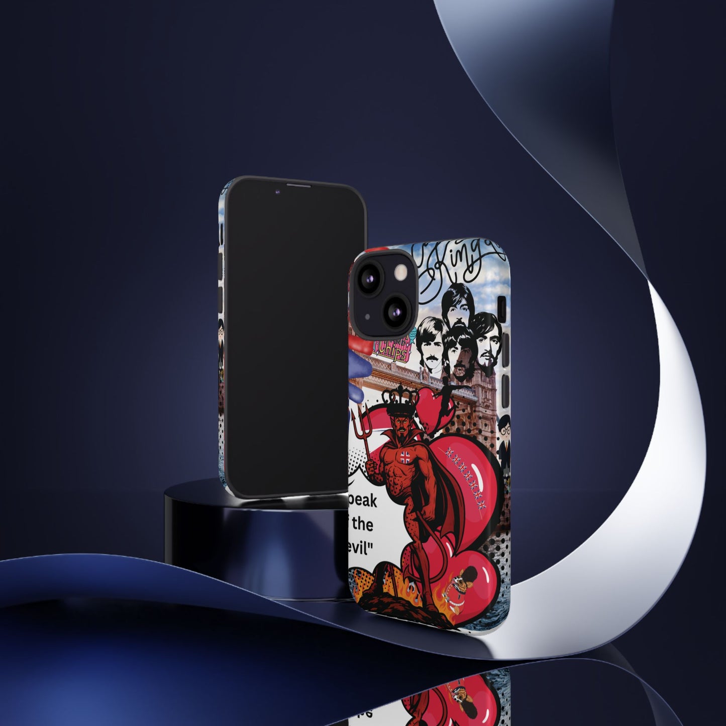 “Speak of the Devil” – Britpop meets Prince of Hell Phone Case
