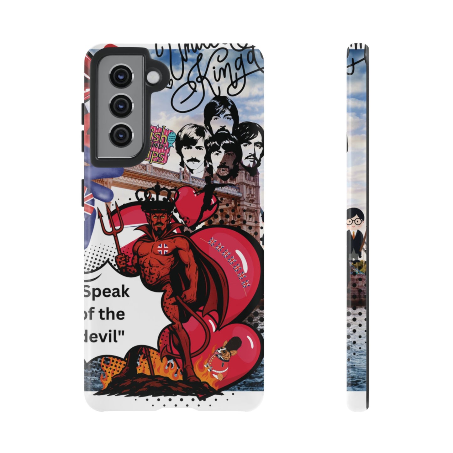 “Speak of the Devil” – Britpop meets Prince of Hell Phone Case