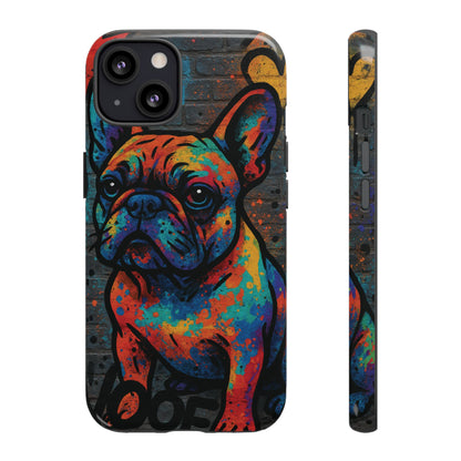 „Urban Woof – etui na telefon z motywem graffiti i psa w stylu street art”