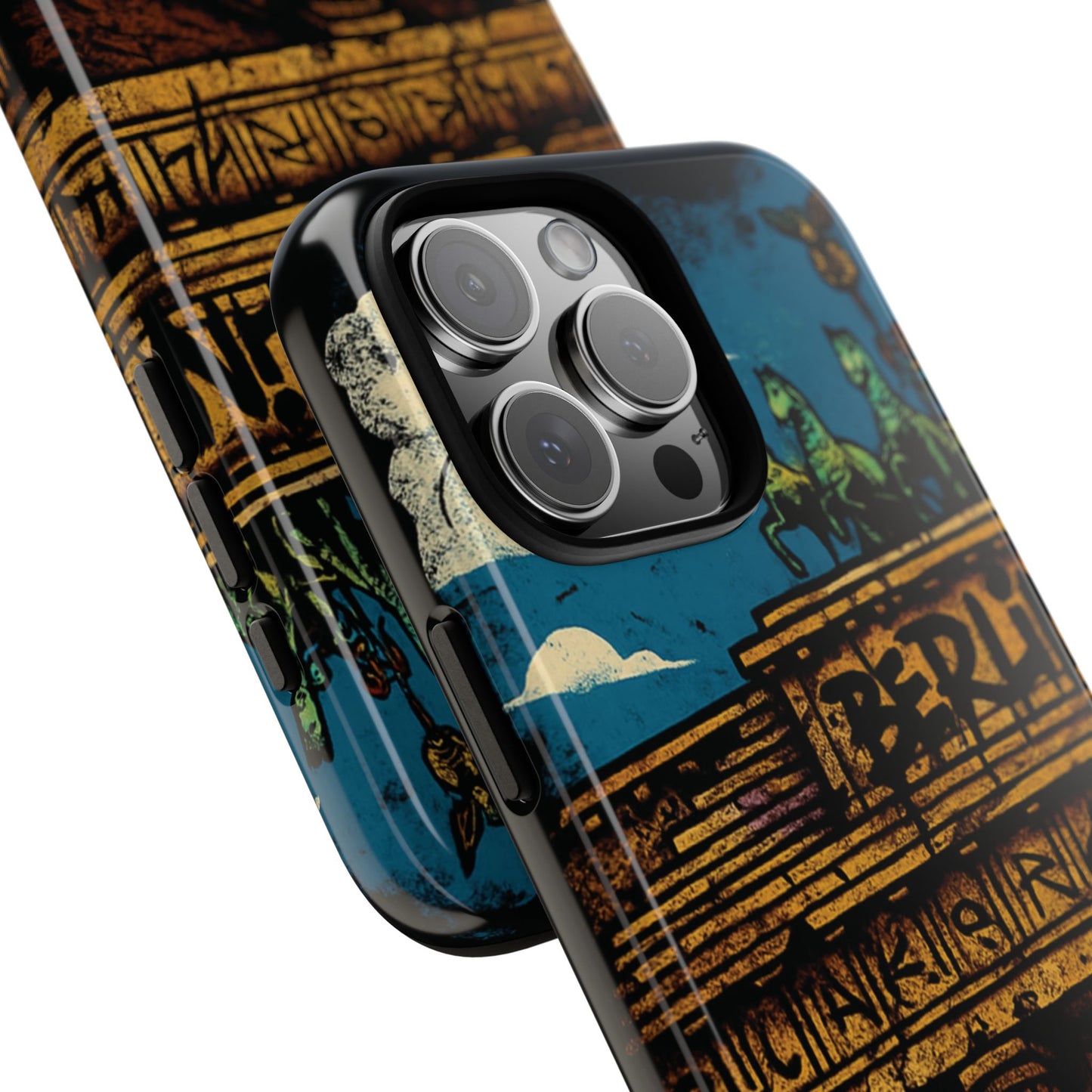 „Berlin Raw – Etui na telefon w stylu ulicznym z Bramą Brandenburską w stylu graffiti”