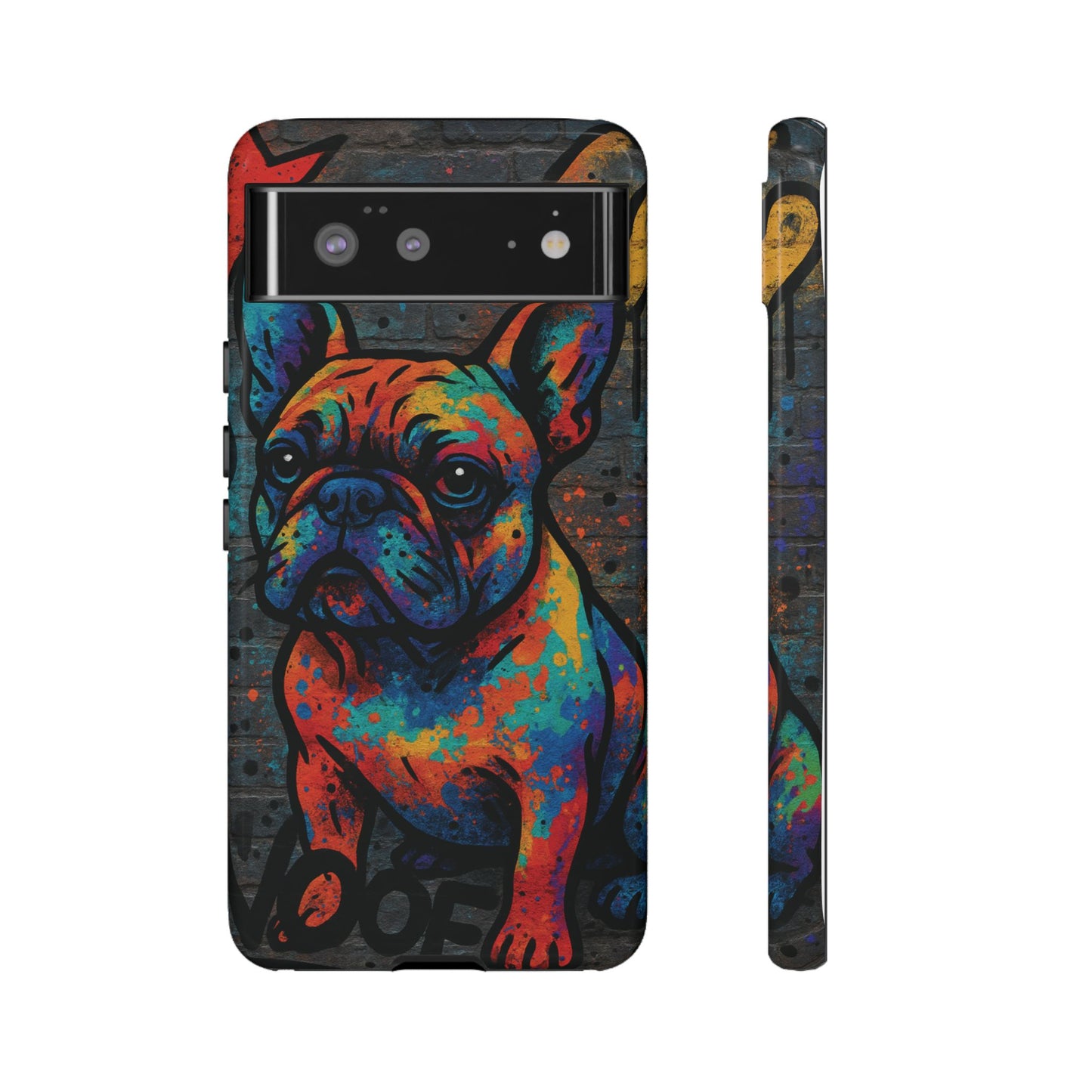 „Urban Woof – etui na telefon z motywem graffiti i psa w stylu street art”