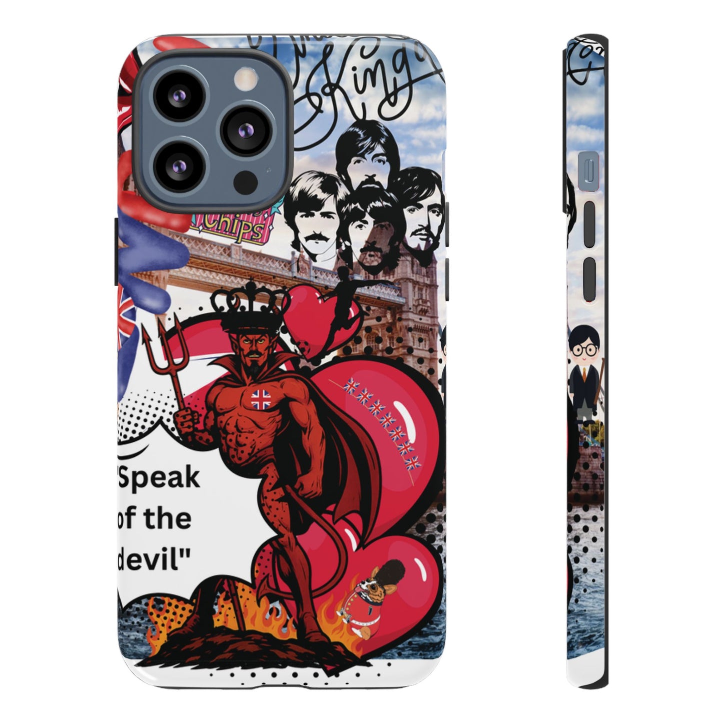 “Speak of the Devil” – Britpop meets Prince of Hell Phone Case