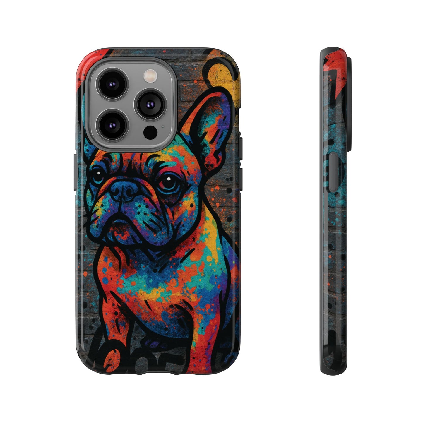 „Urban Woof – etui na telefon z motywem graffiti i psa w stylu street art”