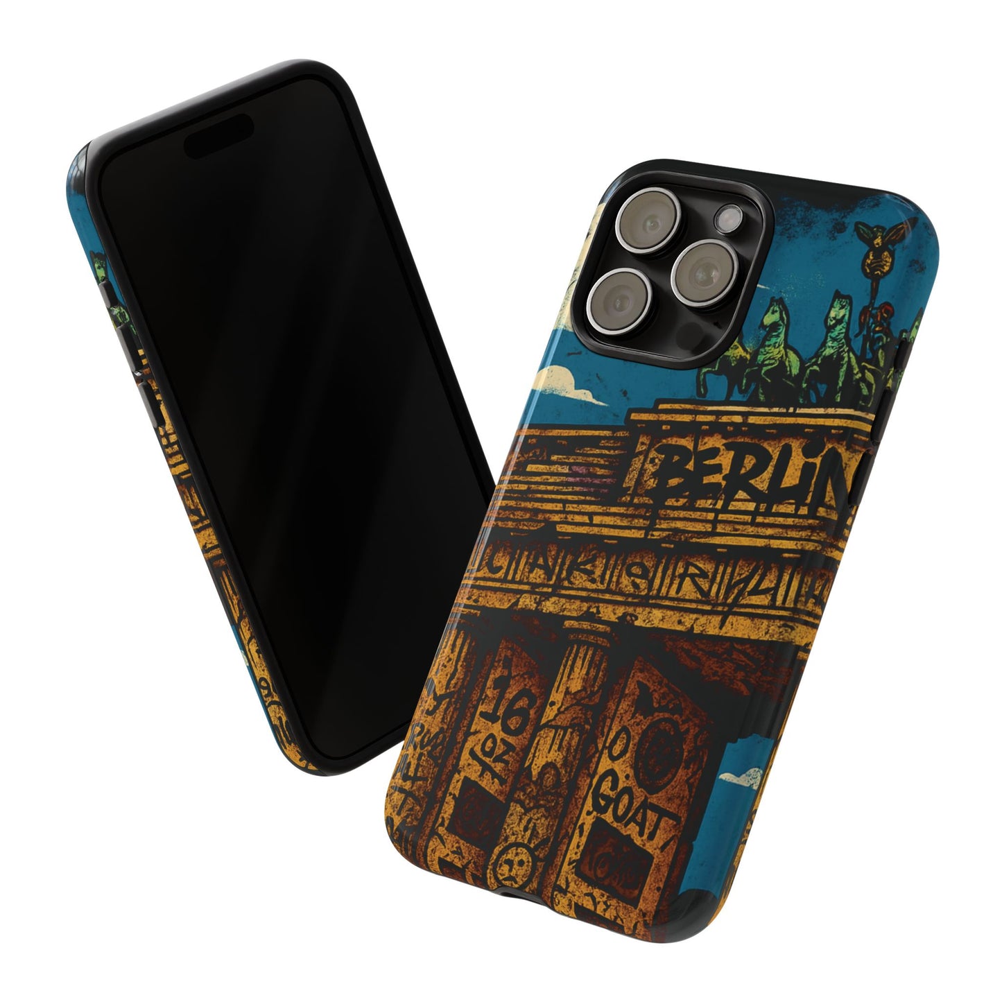„Berlin Raw – Etui na telefon w stylu ulicznym z Bramą Brandenburską w stylu graffiti”