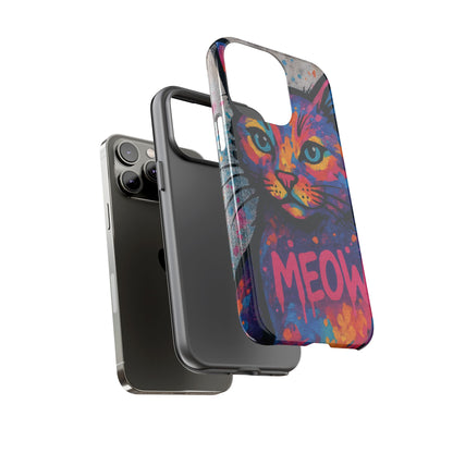 „Meow Madness – etui na telefon z motywem graffiti i kotem w stylu street art”