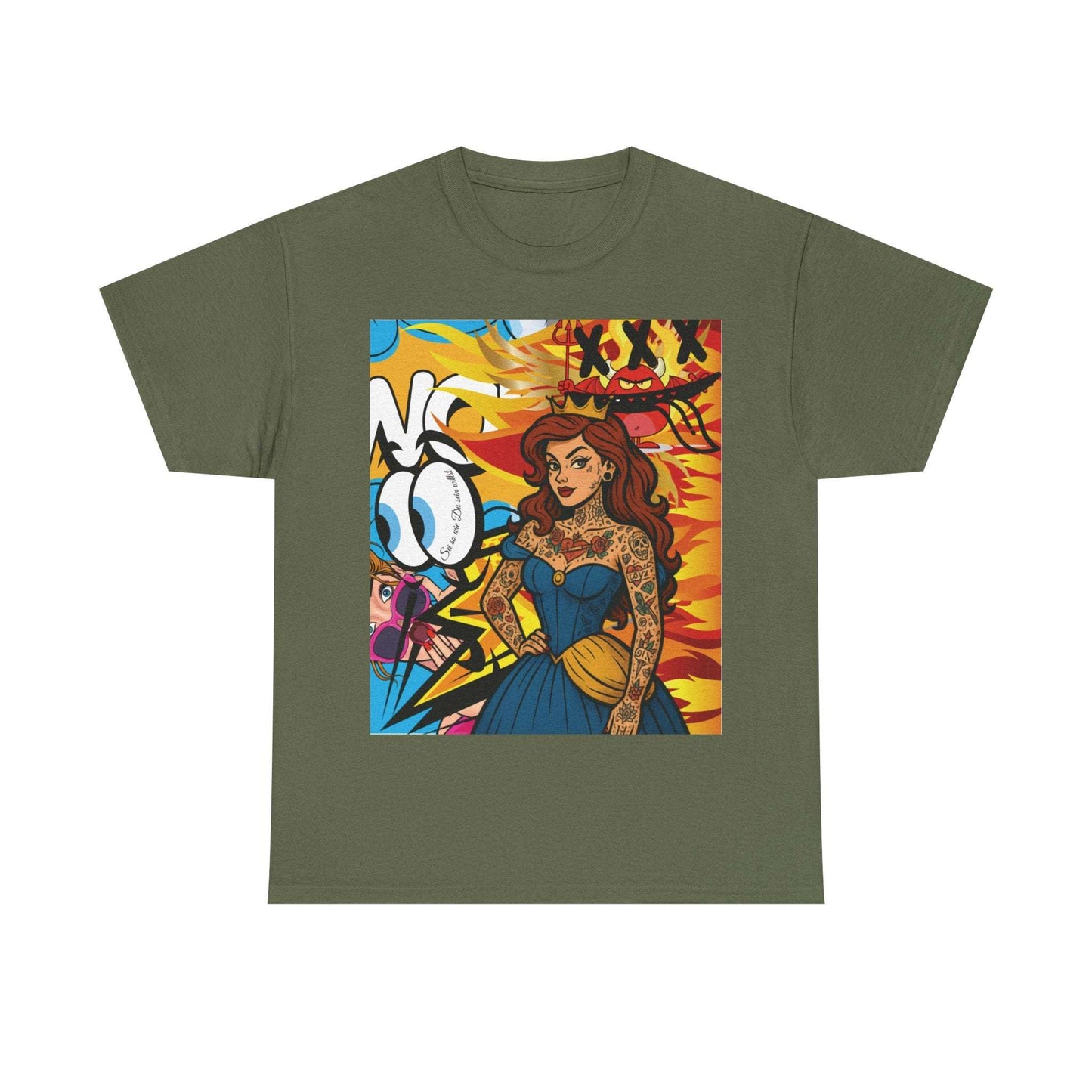 "„Inked Royalty – Schreib dein eigenes Märchen" Pop-Art T-Shirt Explosion